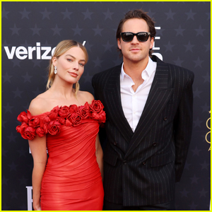 Margot Robbie & Husband Tom Ackerley Pose Together on the Critics Choice 2024 Red Carpet