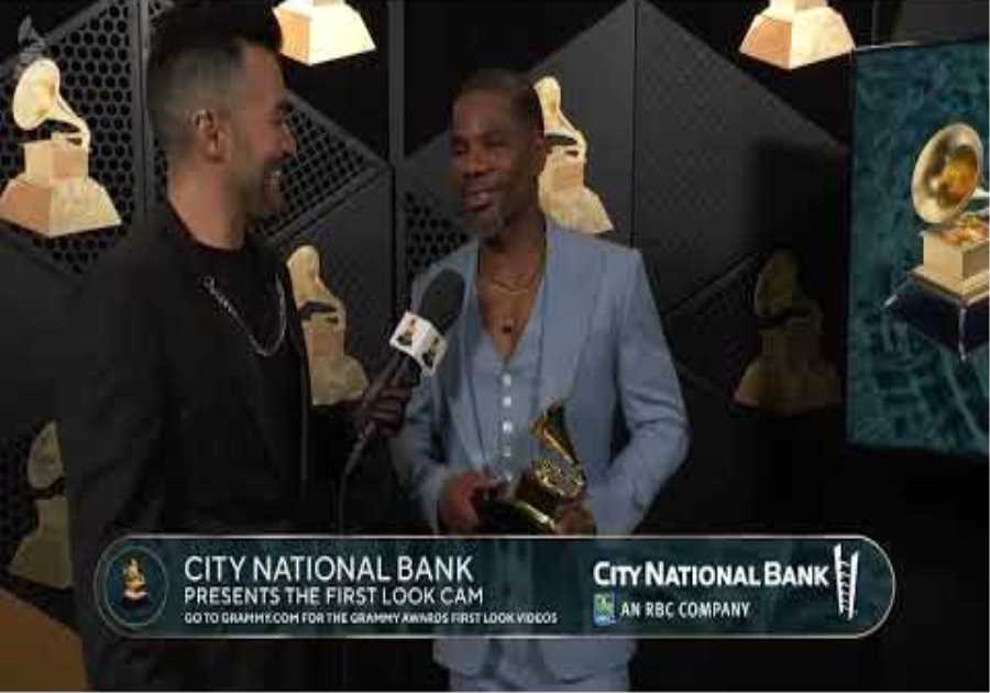 KIRK FRANKLIN Checks In At The CNB First Look Cam At The 2024 GRAMMYs