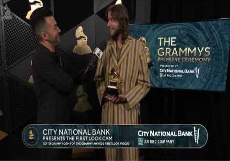 LUDWIG GÖRANSSON Checks In At The CNB First Look Cam At The 2024 GRAMMYs Premiere Ceremony
