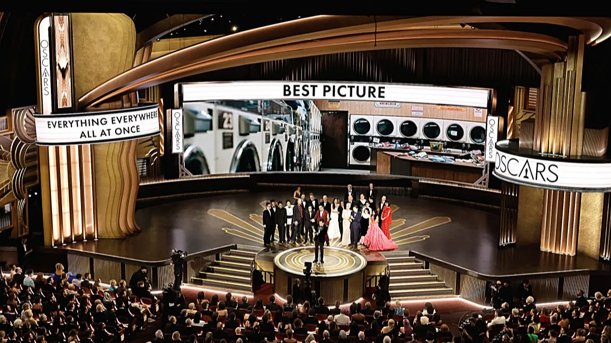 HOLLYWOOD, CALIFORNIA - MARCH 12: In this handout photo provided by A.M.P.A.S., Oscar statuettes are seen backstage during the 95th Annual Academy Awards on March 12, 2023 in Hollywood, California. 