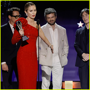 'Oppenheimer' Cast Wins Best Acting Ensemble, Alden Ehrenreich Trips Up the Stairs at Critics Choice Awards 2024
