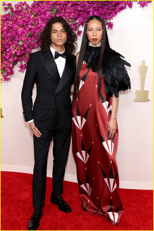 D'Pharaoh Woon-A-Tai and Quannah Chasinghorse at the Oscars 2024