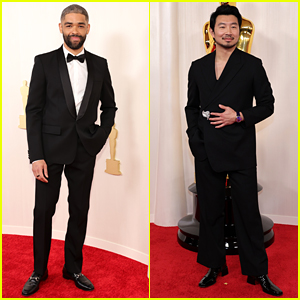 'Barbie' Stars Kingsley Ben-Adir & Simu Liu Hit the Carpet In All Black at Oscars 2024
