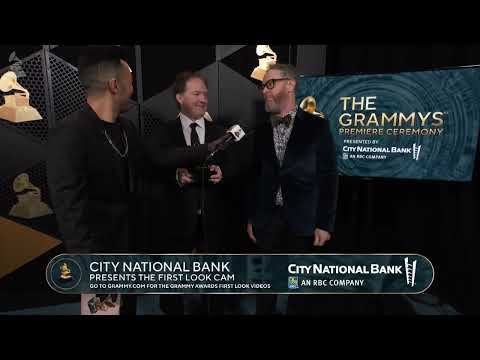STEPHEN BARTON AND GORDY HAAB Checks In At The CNB First Look Cam At The 2024 GRAMMYs
