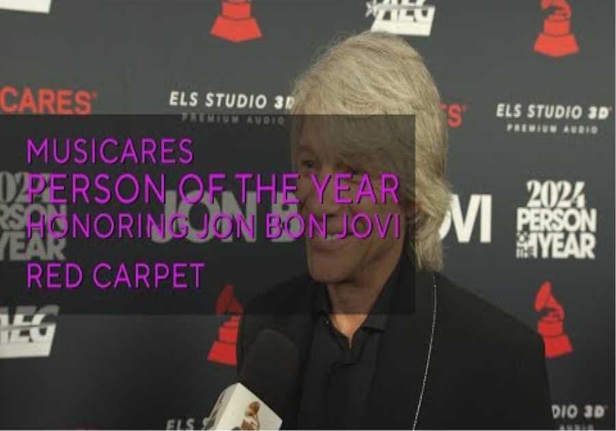 Watch Jon Bon Jovi, Jim Gaffigan &amp; Jellyroll Walk The 2024 MusiCares Person Of The Year Red Carpet