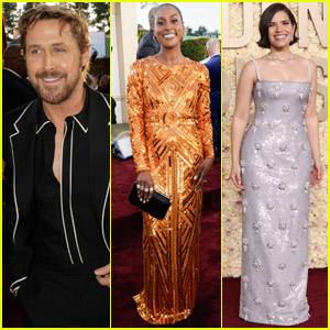 Ryan Gosling Joins 'Barbie' Co-Stars America Ferrera & Issa Rae at Golden Globes 2024