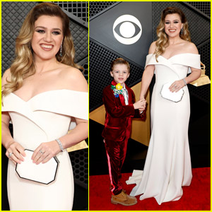 Kelly Clarkson Brings Her Son Remington to Grammys 2024!