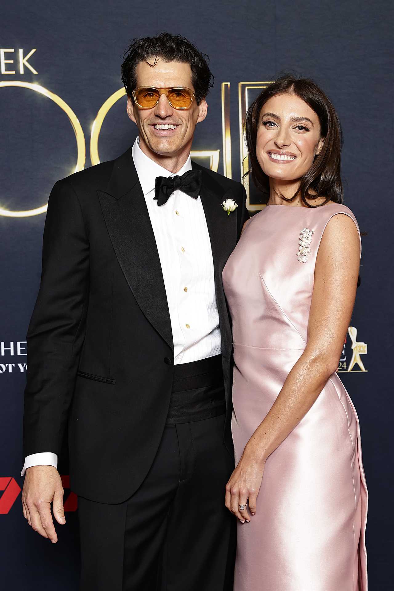 SYDNEY, AUSTRALIA - AUGUST 18: Rebecca Harding and Andy Lee attend the 64th TV WEEK Logie Awards at The Star, Sydney on August 18, 2024 in Sydney, Australia. (Photo by Sam Tabone/Getty Images)