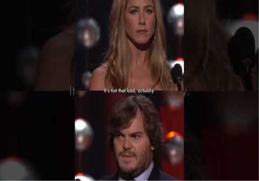 Jack Black &amp; Jennifer Aniston Present at the #Oscars for Best Animated Feature &amp; Short Film