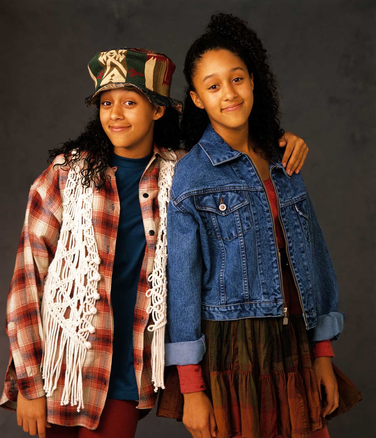 Tia, left, and Tamera Mowry in the '90s sitcom Sister Sister