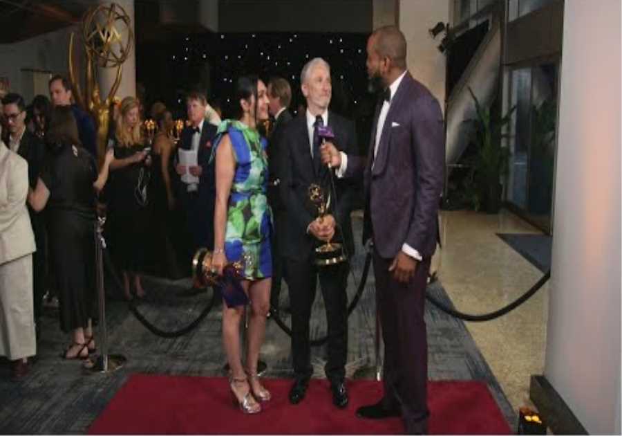 John Stewart and Jennifer Flanz of The Daily Show: 76th Emmy Awards Winnerview