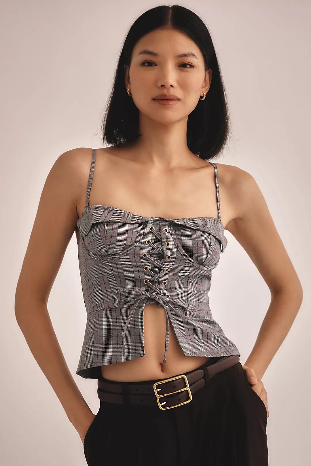 plaid corset top