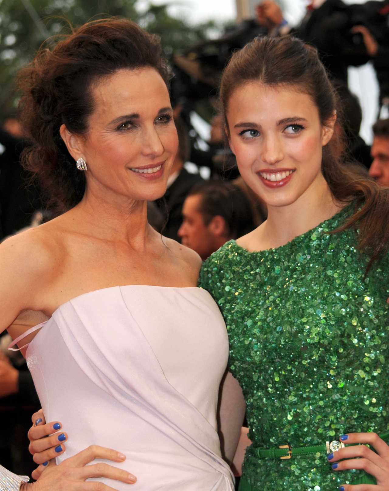 Andie MacDowell, daughter Margaret Qualley, Cannes Film Festival, red carpet