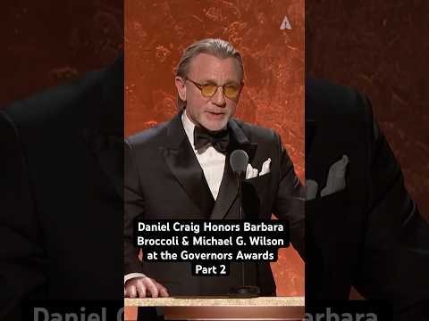 Daniel Craig Honors Michael G. Wilson & Barbara Broccoli At The 15th Governors Awards Part 2 #shorts