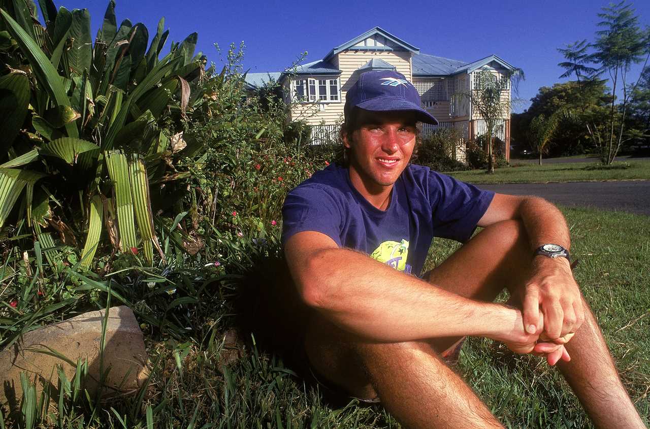 Pat Rafter pictured out the front of his family home in Brisbane, Australia in 1994 