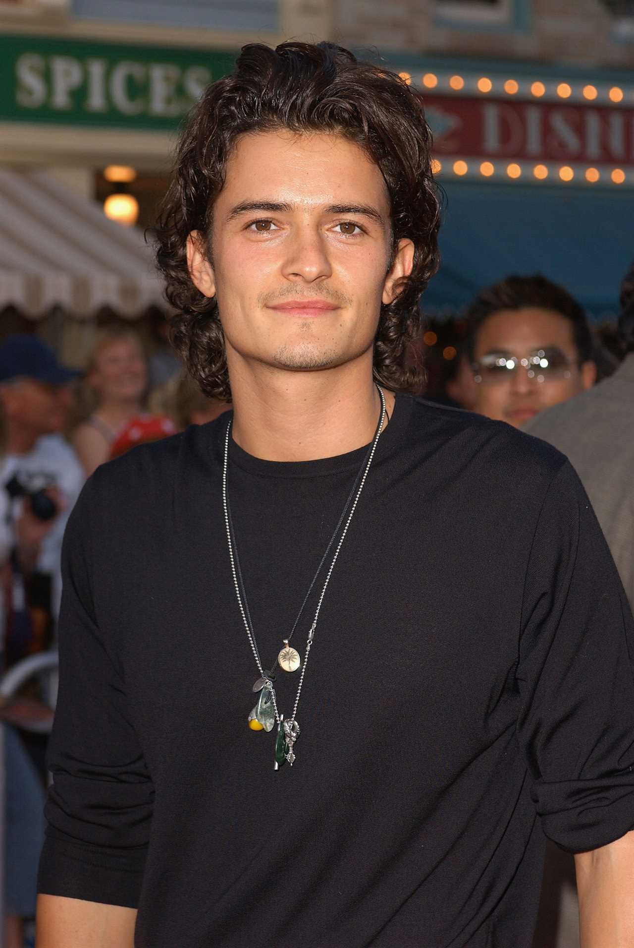 Actor Orlando Bloom arrives at the World Premiere of "Pirates of the Caribbean: The Curse of the Black Pearl" on June 28, 2003 at Disneyland in Anaheim, California. 