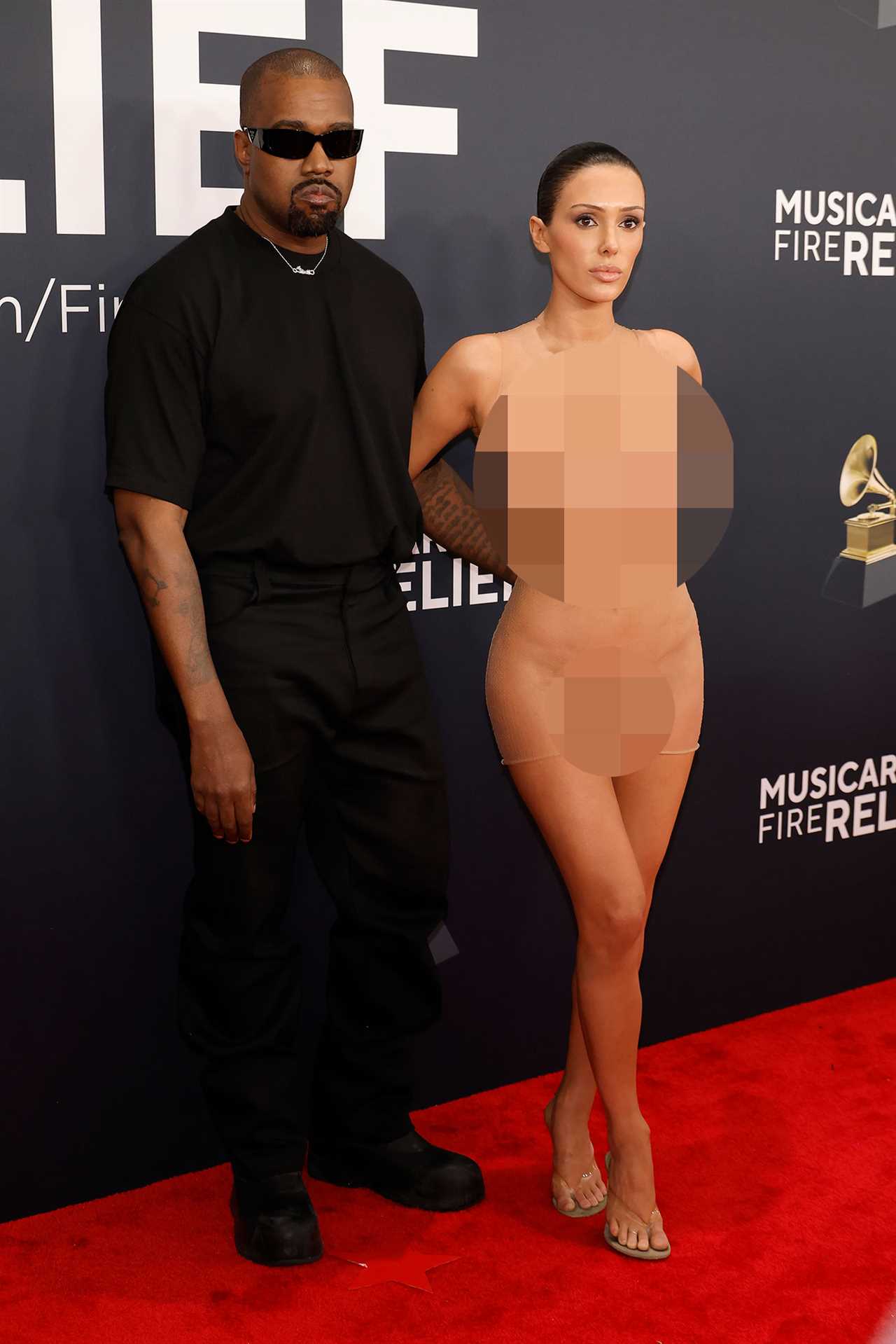 Kanye West and Wife Bianca Censori Reportedly Pictured Leaving 2025 Grammys After Wild Entrance