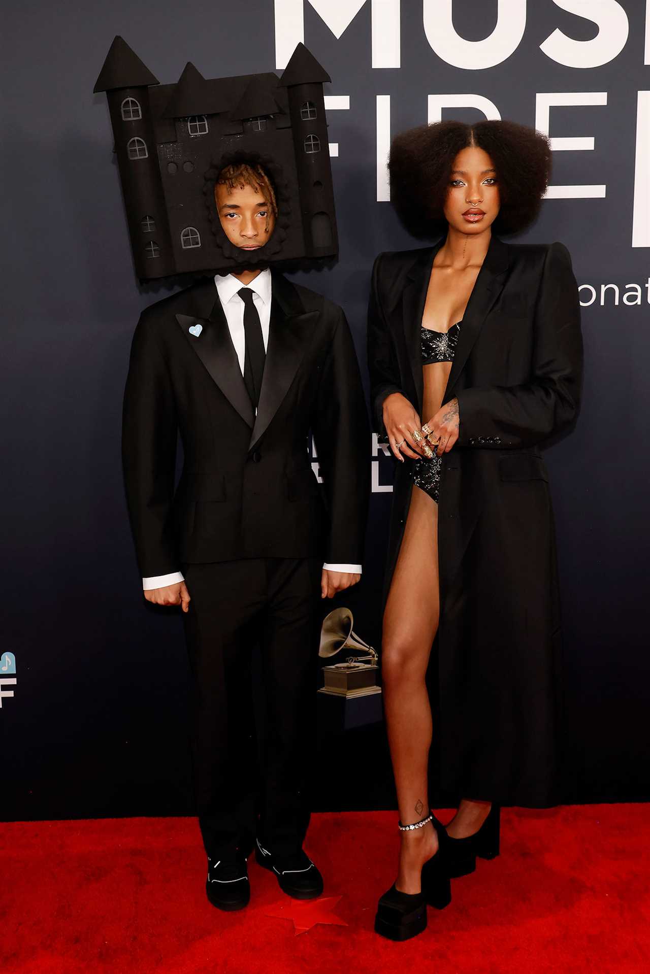 Jaden Smith and Willow Smith 2025 GRAMMYS Jayden Smith Turns Heads After Wearing a House on His Head at 2025 Grammys