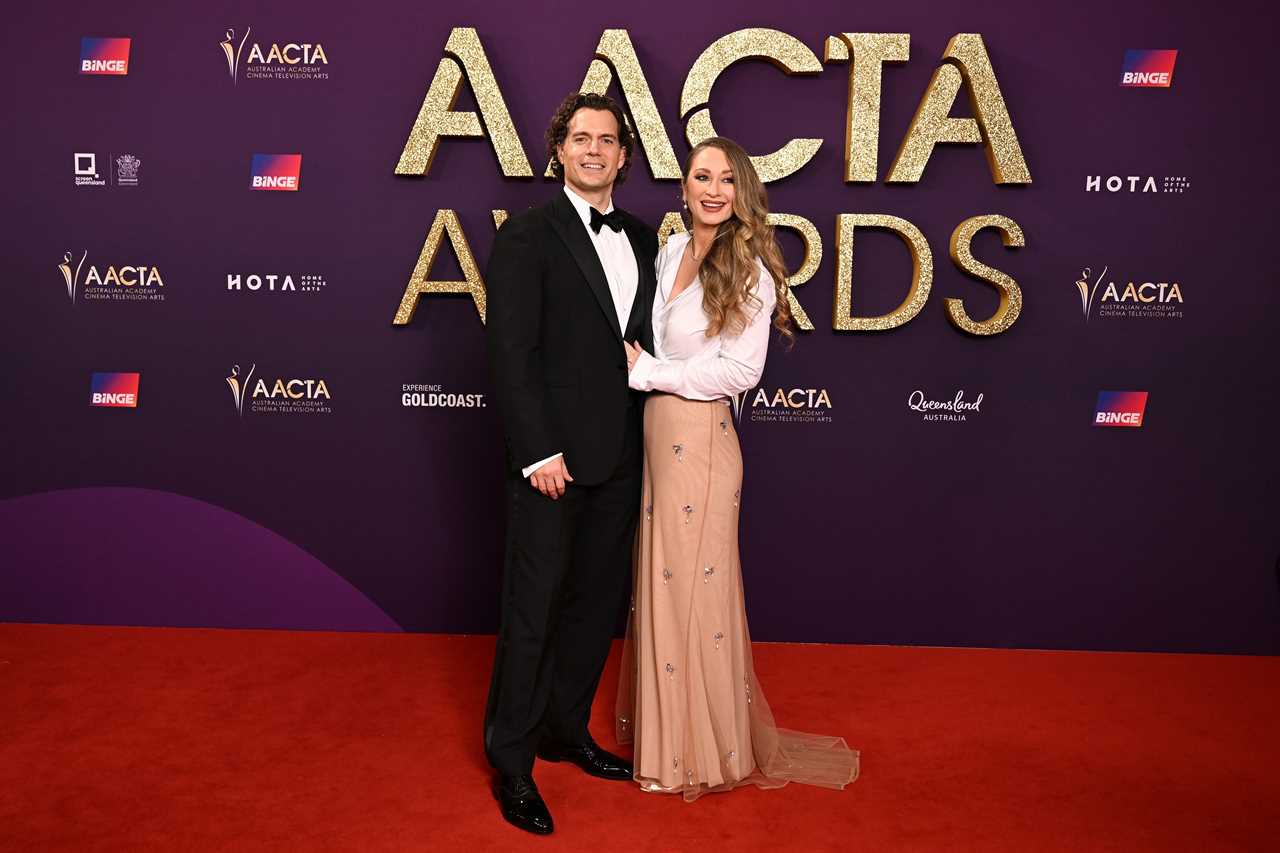 Henry Cavill and Natalie Viscuso attend the 2025 AACTA Awards on February 7, 2025 on the Gold Coast, Australia. 