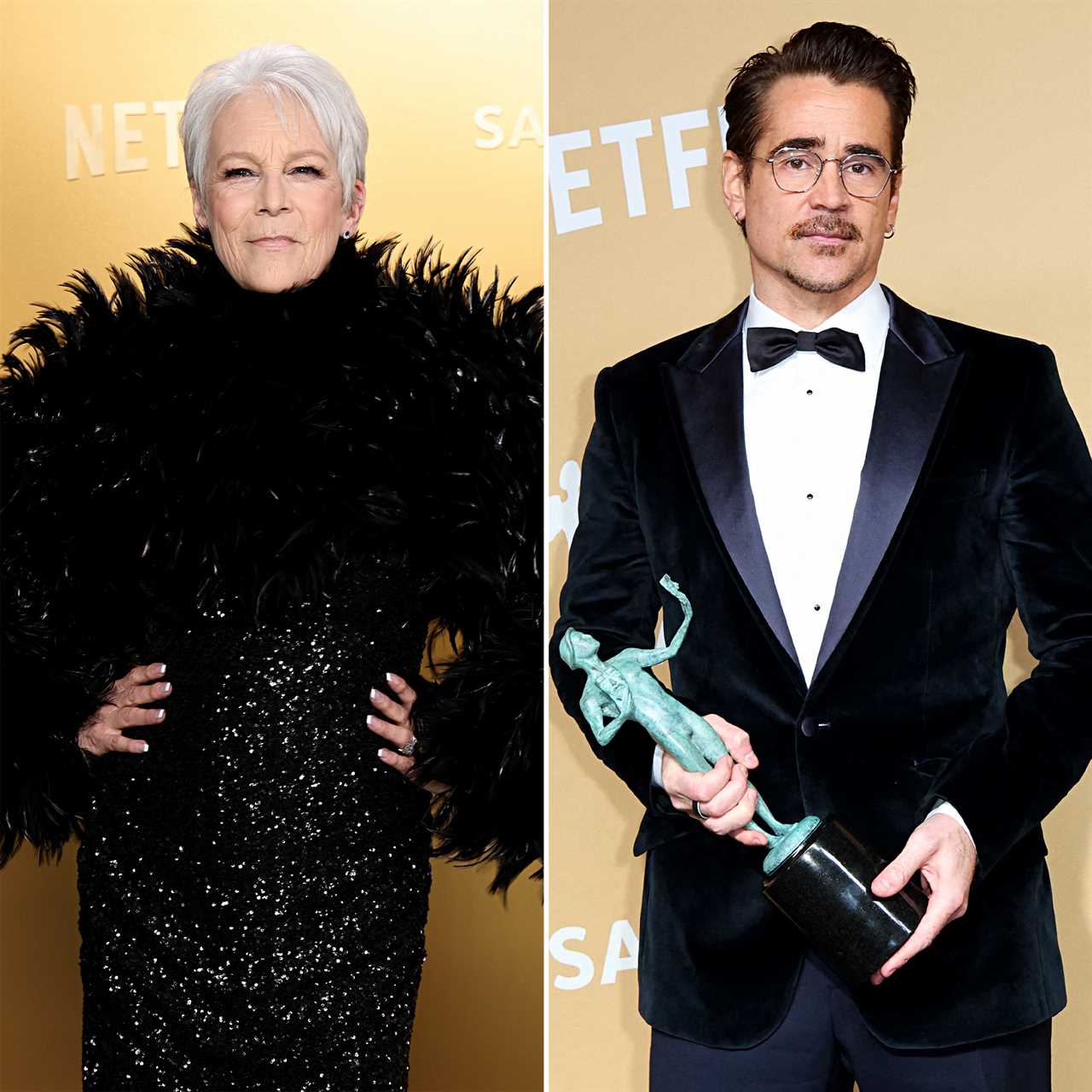 Jamie Lee Curtis Calls Colin Farrell Out at the 2025 SAG Awards