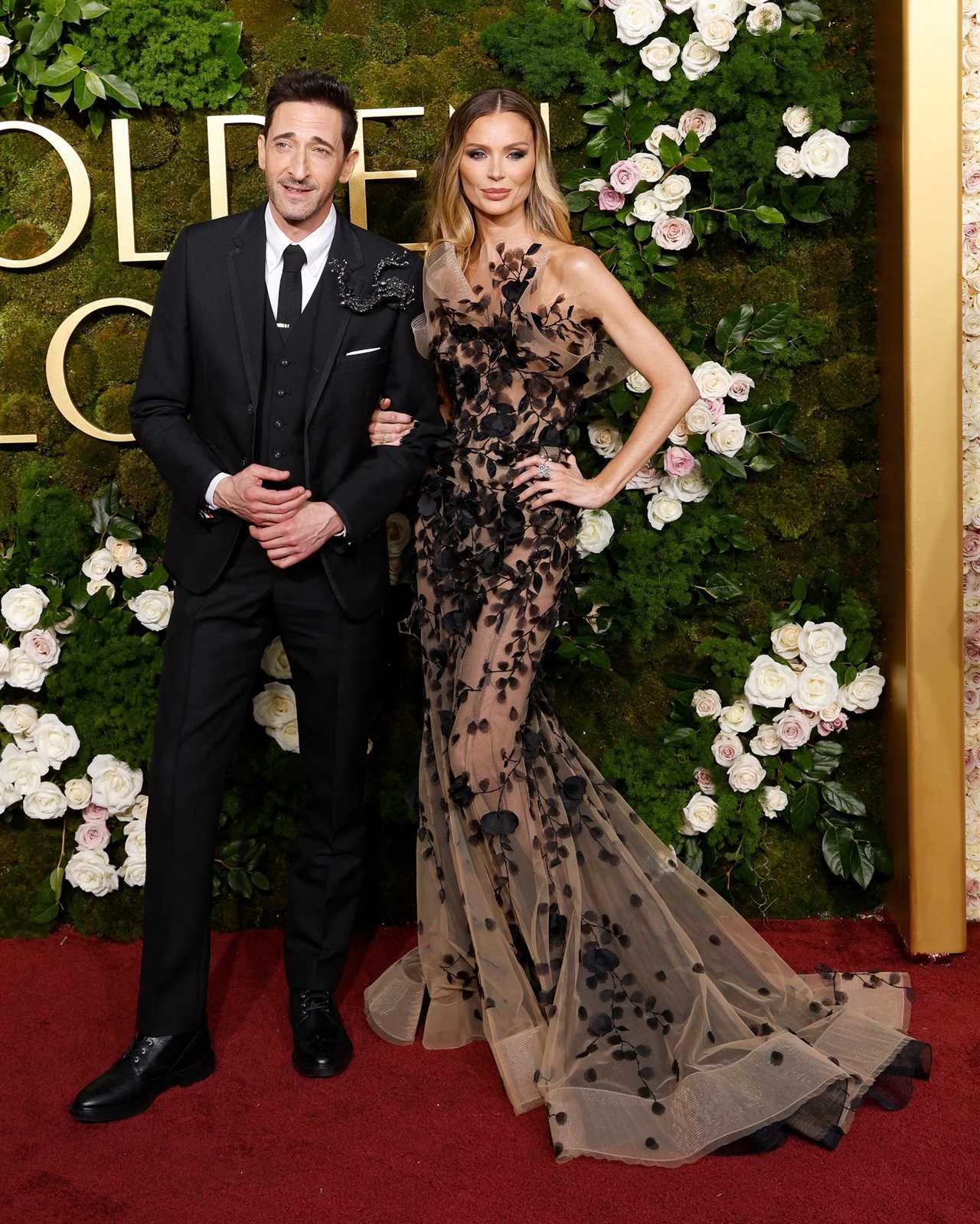 SAG Awards 2025 Adrien Brody and Georgina Chapman Red Carpet