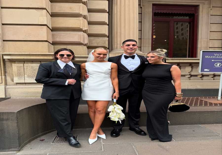 AFL star Adam Cerra ties the knot with Claudia Piva in an intimate ceremony in Melbourne: 'The Cerras'