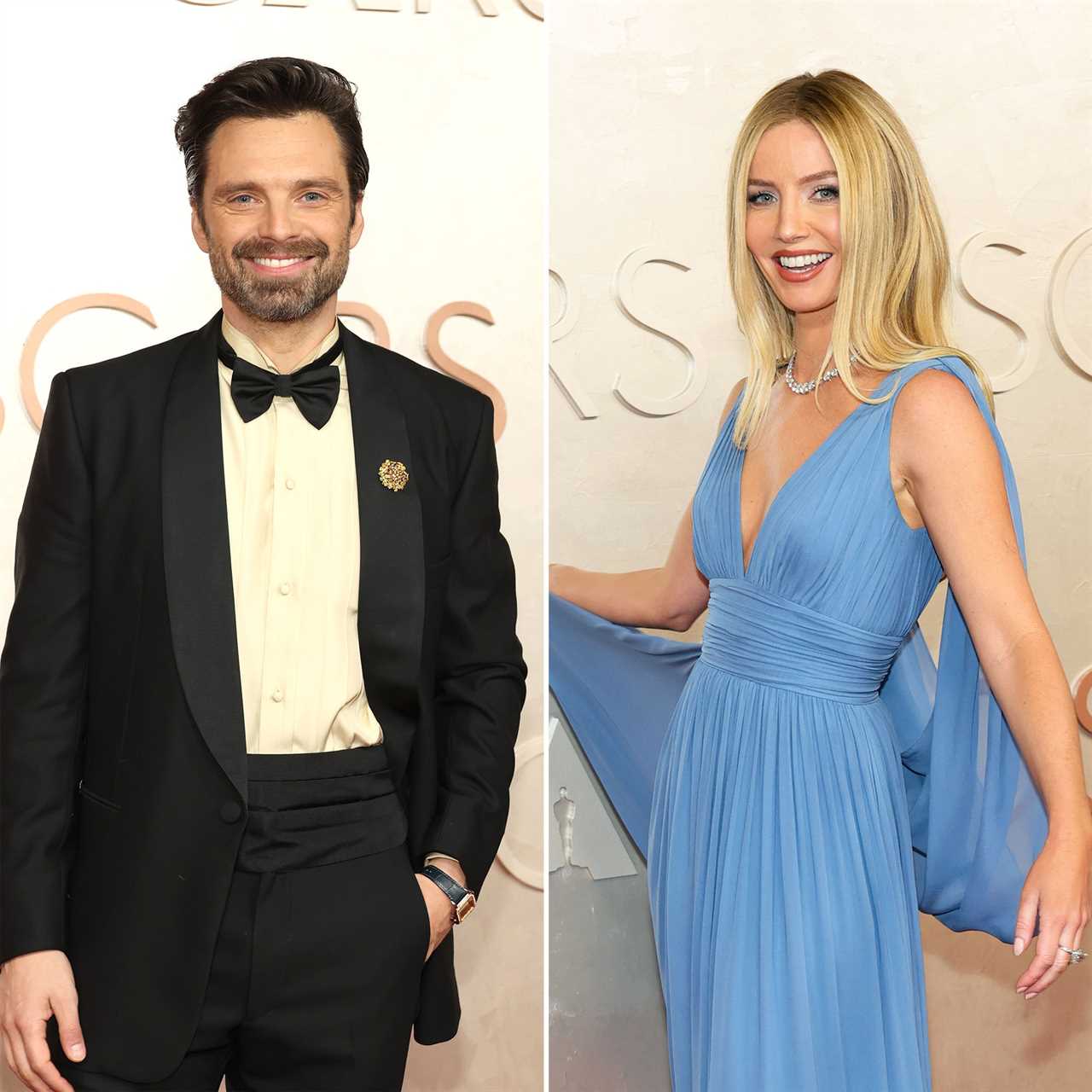 Sebastian Stan and Annabelle Wallis Stay Close on Oscars 2025 Red Carpet