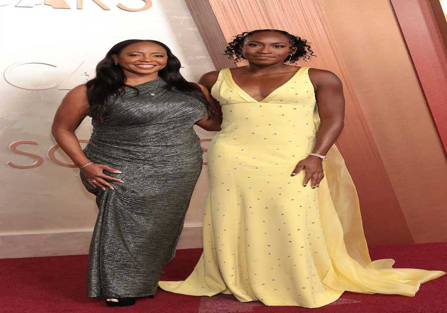 Coco Gauff and Her Mother Candi Walk the 2025 Oscars Red Carpet Together