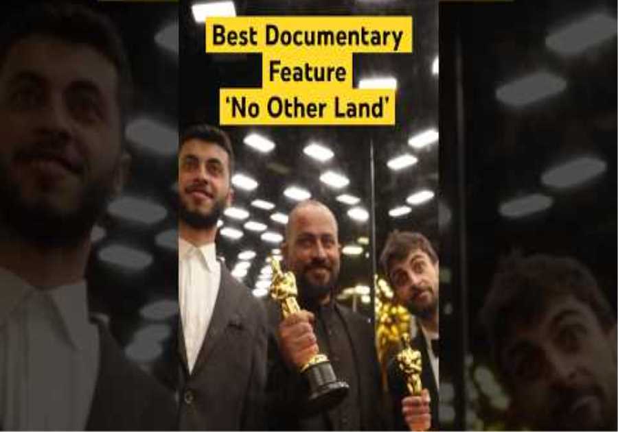 We're not crying, you're crying! BTS With ‘No Other Land’ Filmmakers After Winning Best Doc Feature.