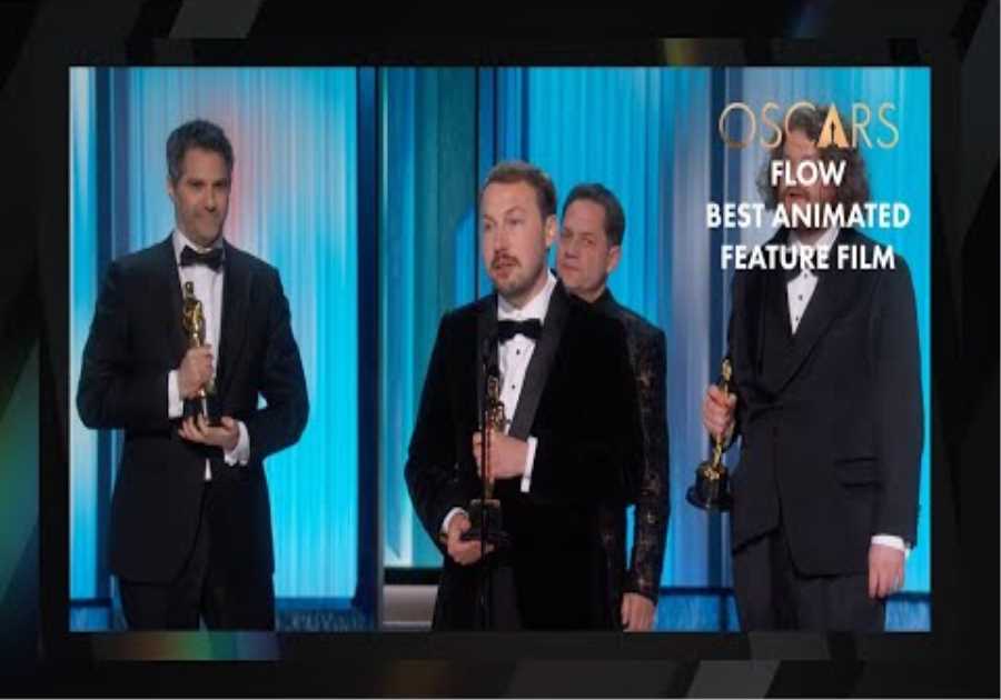 'Flow' Wins Best Animated Feature Film | 97th Oscars Speech (2025)