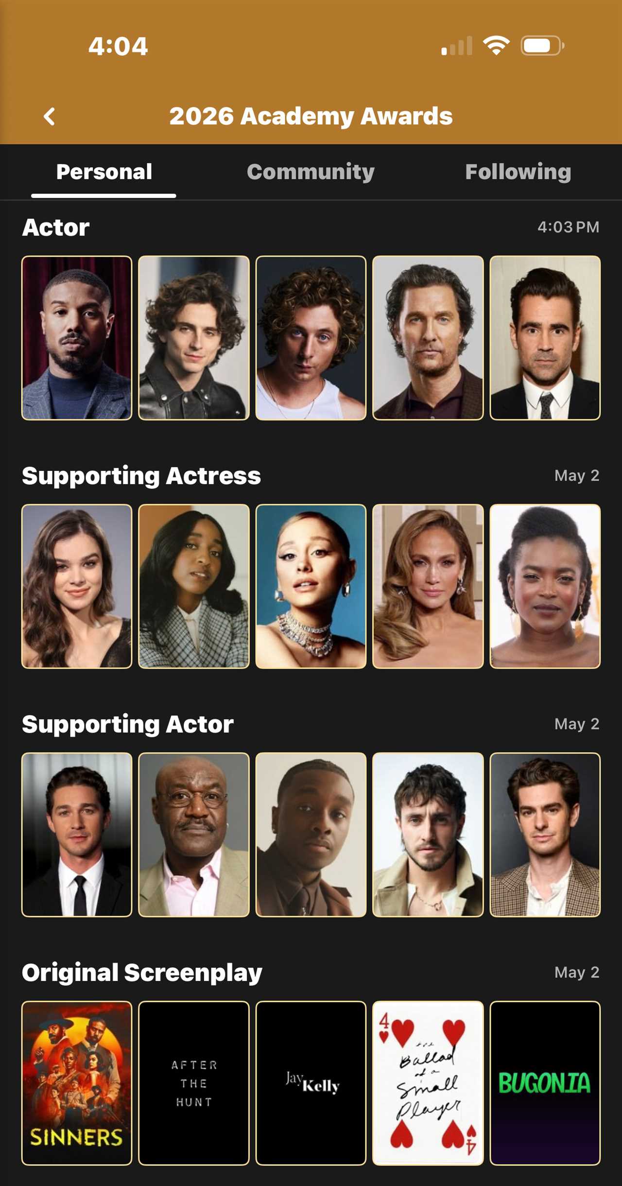 2026 Oscar Predictions: There’s Sinners and Everything Else