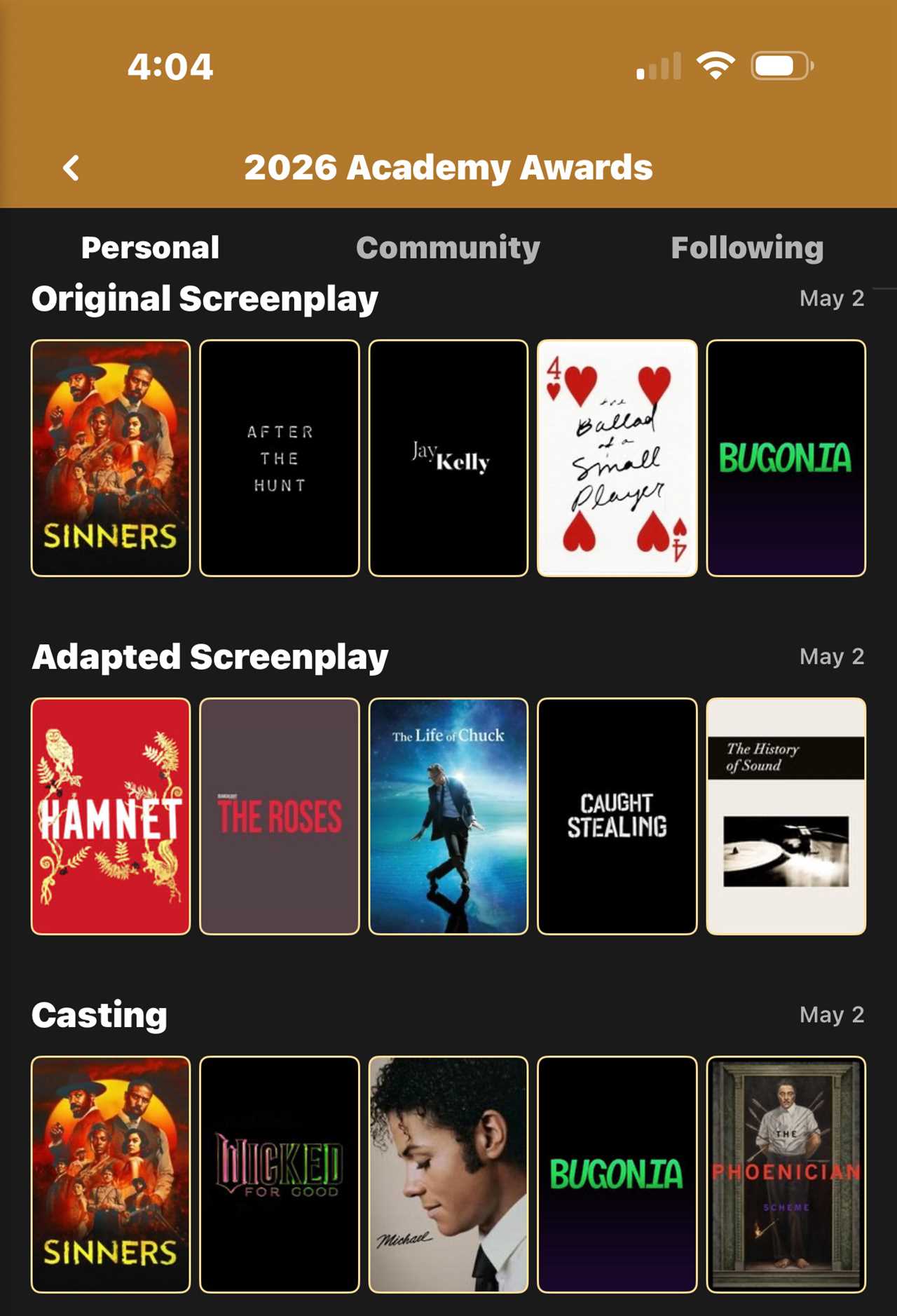 2026 Oscar Predictions: There’s Sinners and Everything Else