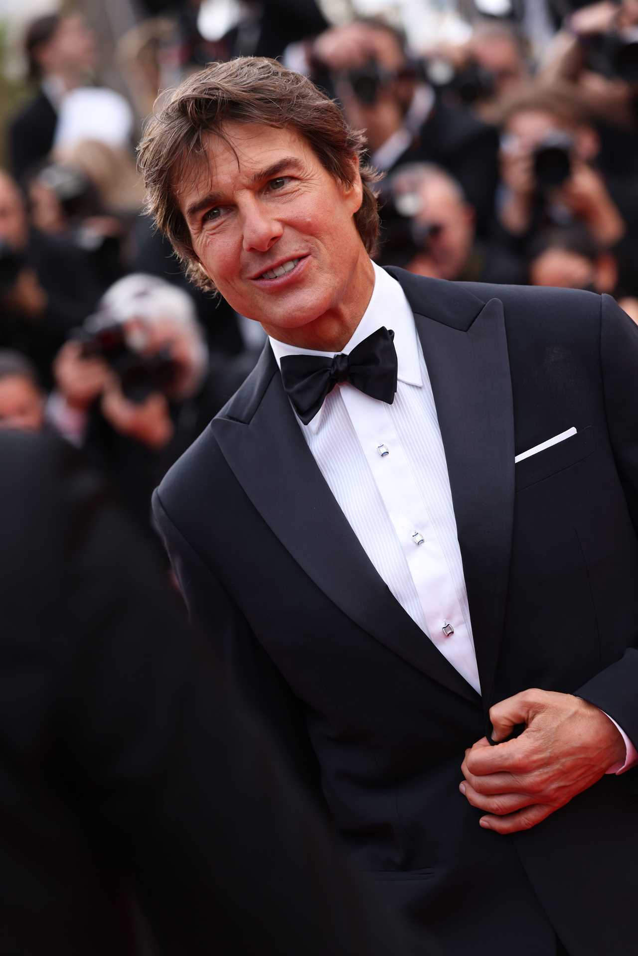 Tom Cruise attends the gala screening of "Top Gun: Maverick" at the Cannes Film Festival on May 18, 2022. Vittorio Zunino Celotto/Getty Images Europe via CNN Newsource