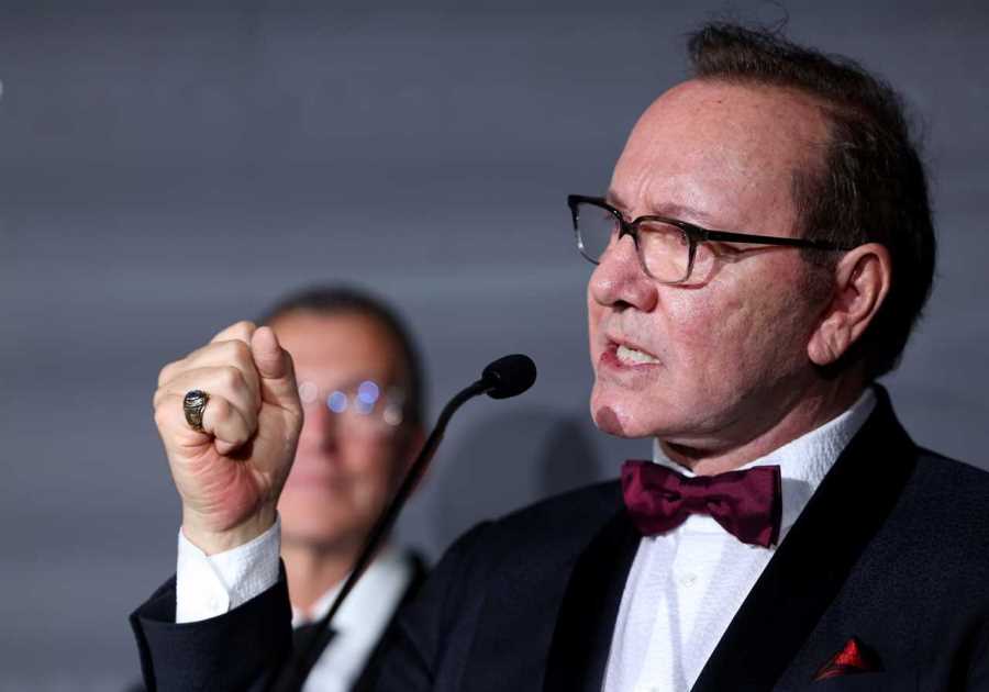 Kevin Spacey returns to spotlight to receive award at Cannes gala 