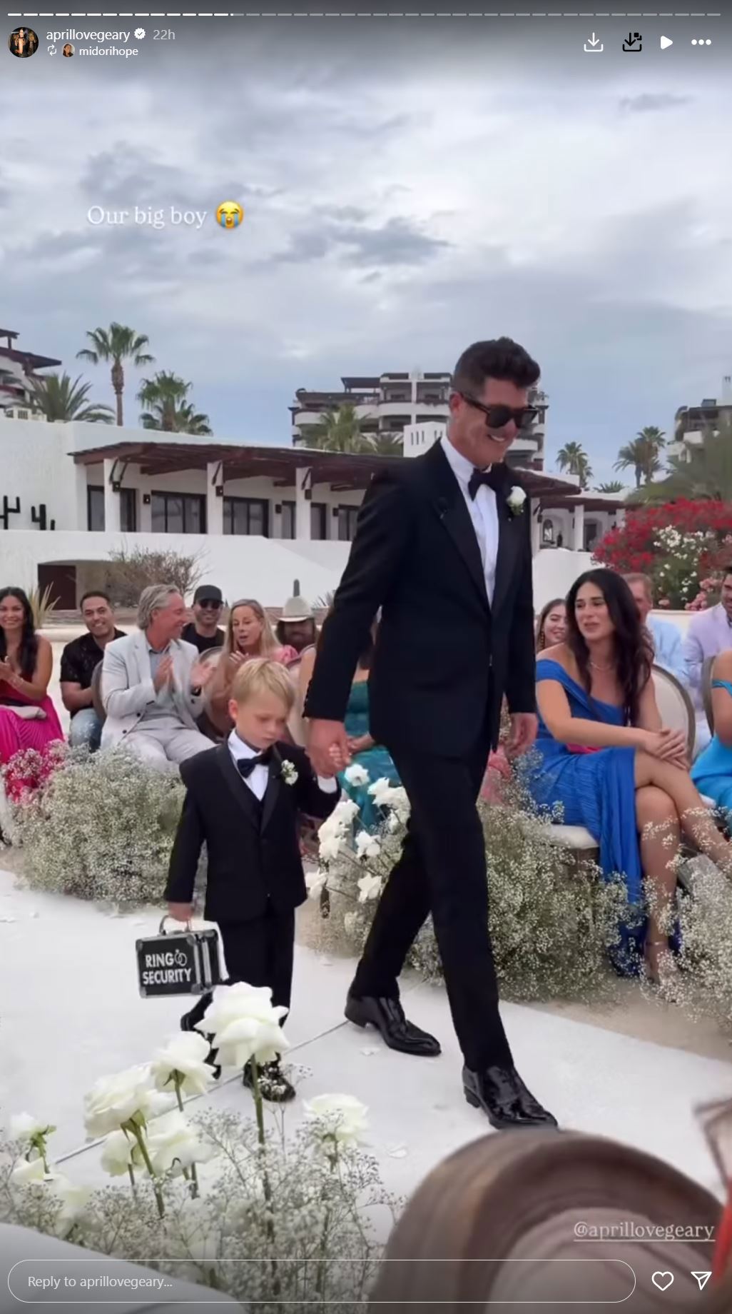 Robin Thicke walked down the aisle with his and April Geary's son