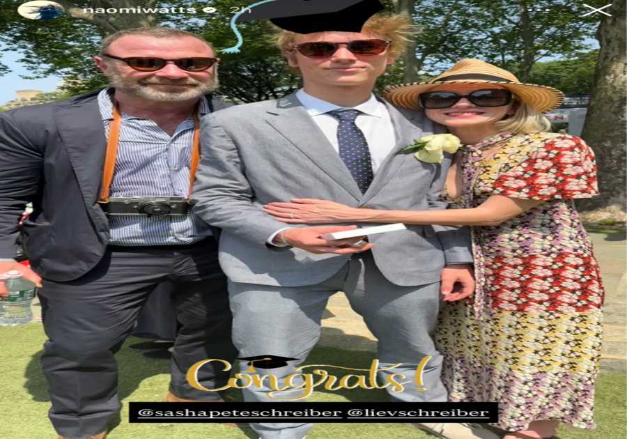 Naomi Watts reunites with ex Liev Schreiber and their new partners to celebrate son Sasha's graduation