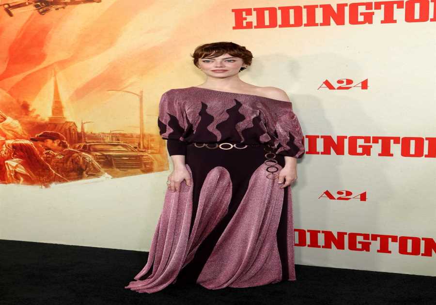 Emma Stone stuns in fiery look for the Los Angeles premiere of her new film Eddington