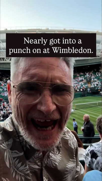 Hughesy 'nearly got into a punch on' in the stands at Wimbledon