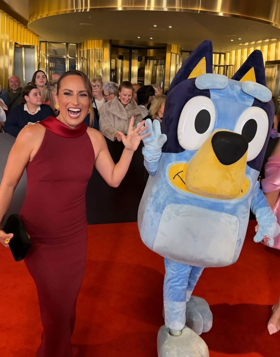 Jayne Azzopardi with Bluey at the 2025 Logies