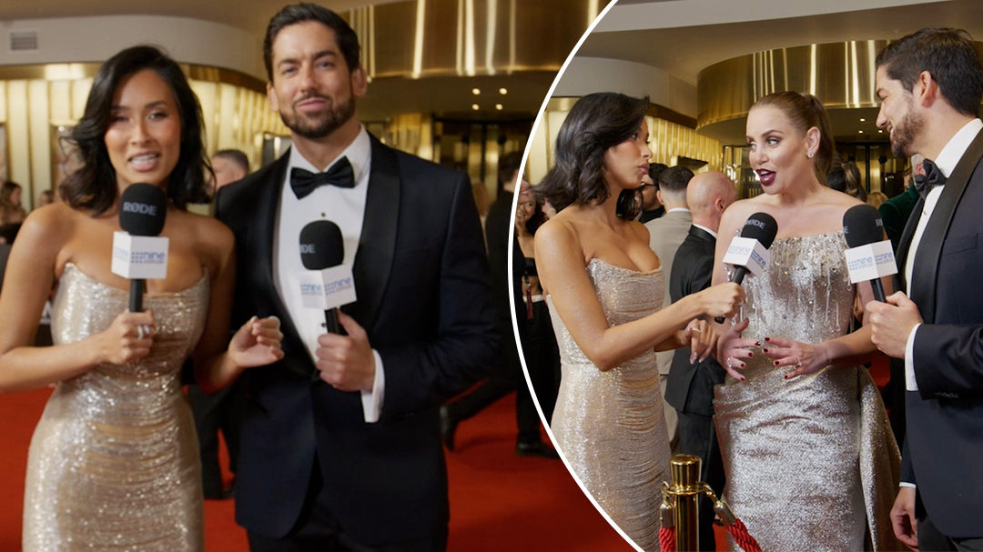 MAFS' Evelyn and Duncan chat to stars on the Logies Red Carpet 2025