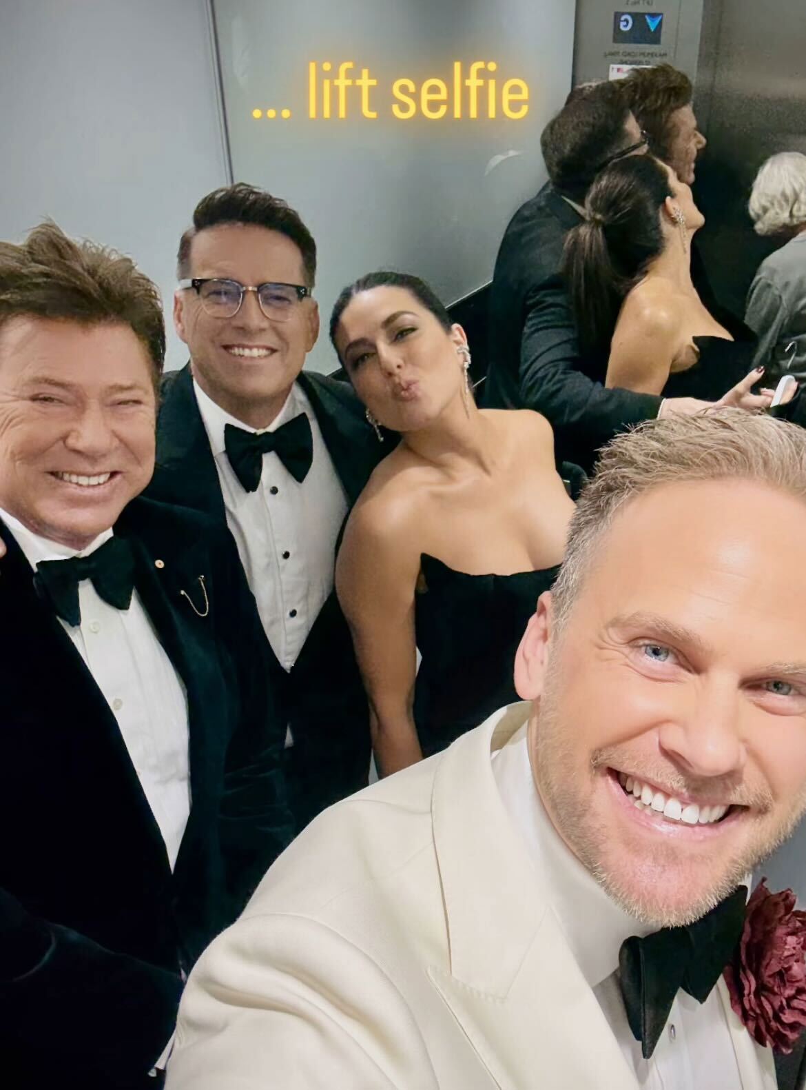 Richard Wilkins, Karl Stefanovic, Sarah Abo and Tim Davies en route to the 2025 Logies