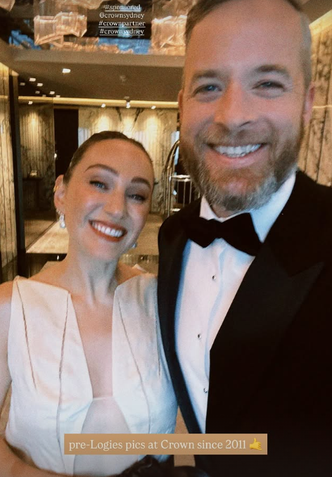 Hamish Blake and Zoe Foster Blake en route to the 2025 Logies