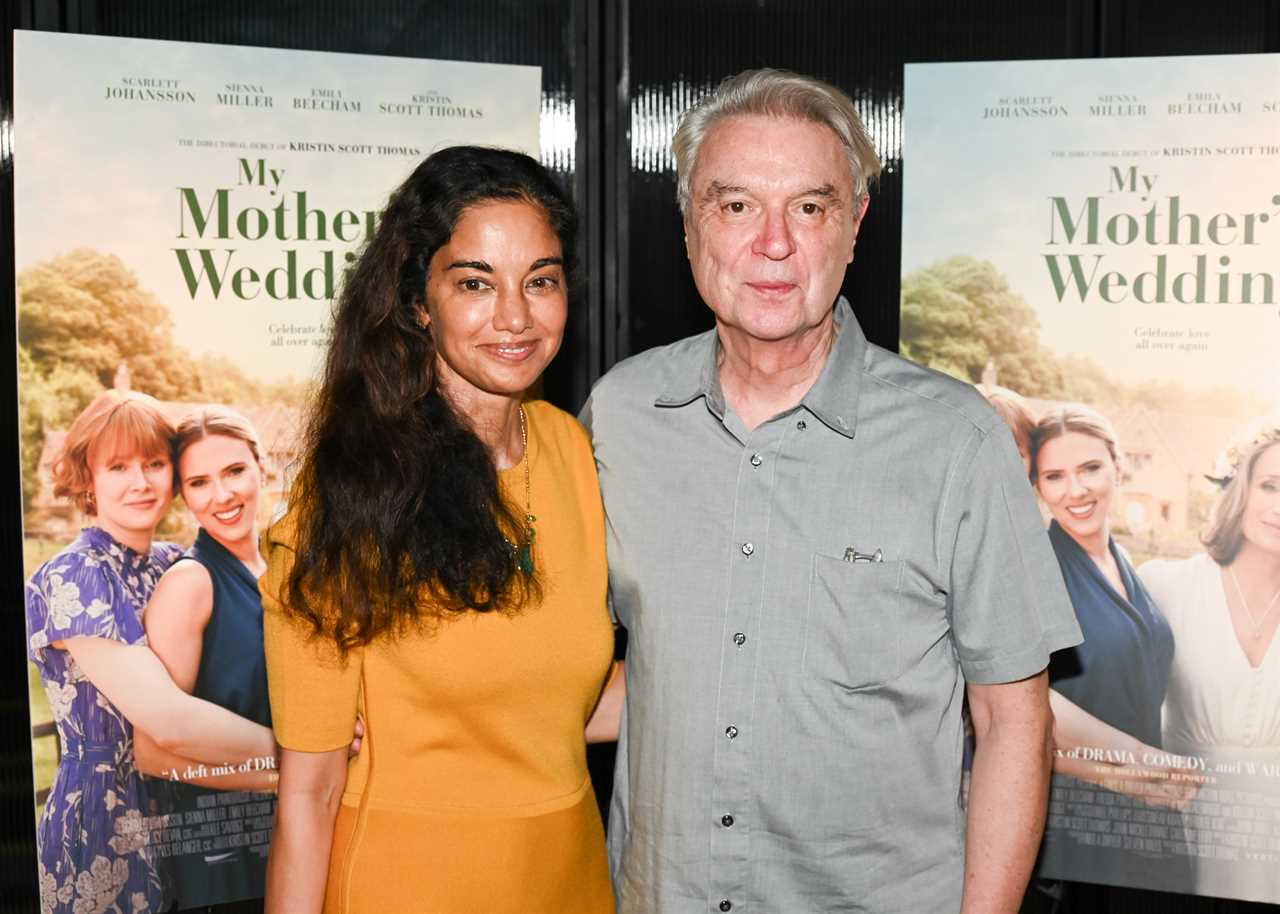Mala Gaonkar, David Byrne at "My Mother's Wedding" Special Screening at NeueHouse Cinema on August 05, 2025 in New York, New York. (Photo by Steve Eichner/Variety via Getty Images)