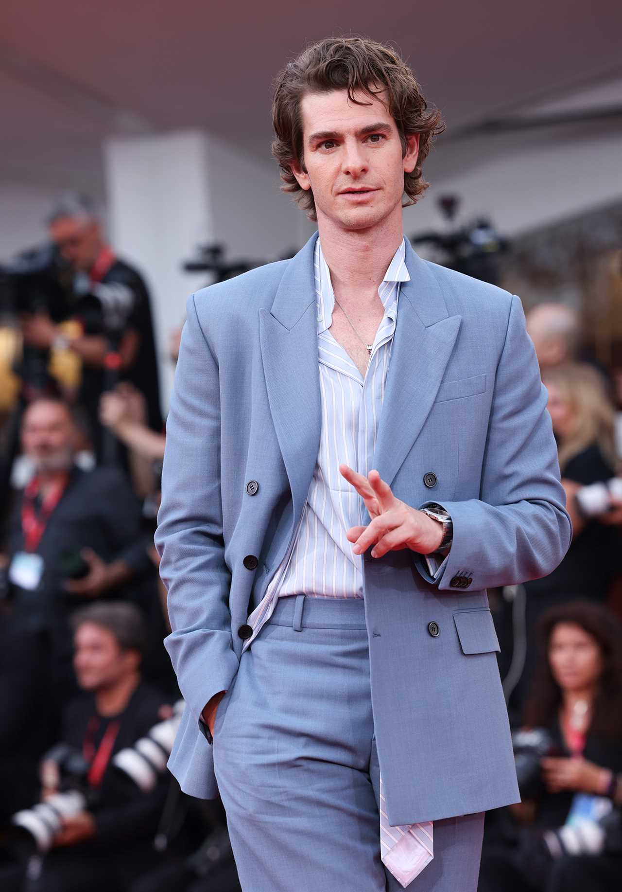 Andrew Garfield attends the After The Hunt red carpet during the 82nd Venice International Film Festival on August 29, 2025 in Venice, Italy.