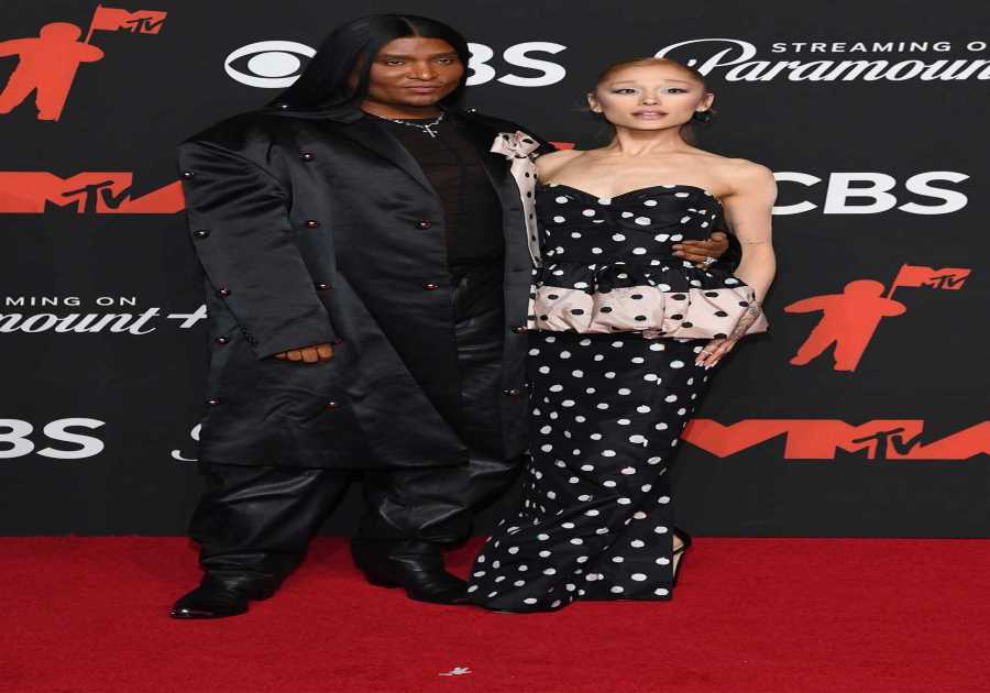 Ariana Grande Attends 2025 VMAs With Stylist Law Roach in Fendi Dress