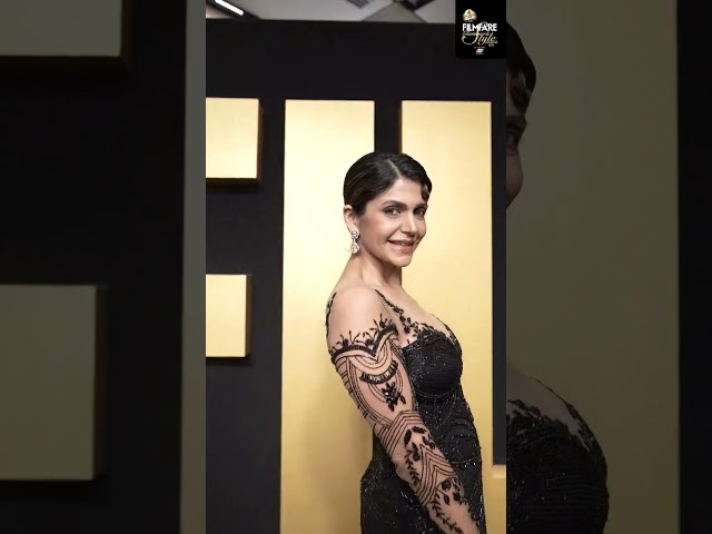 Mandira Bedi radiating elegance in this stunning black gown at the Filmfare Glamour and Style Awards 