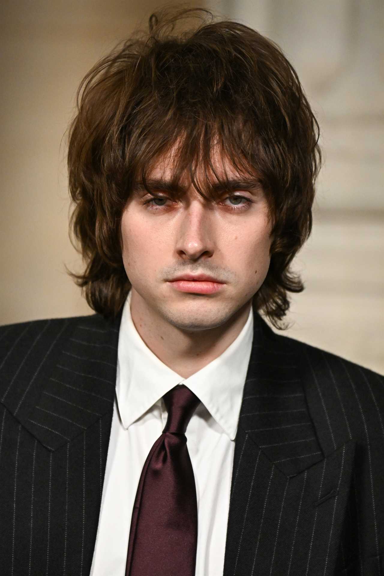 Gene Gallagher at the Saint Laurent Menswear Fall-Winter 2025/2026 show as part of Paris Fashion Week on January 28, 2025 in Paris, France. 