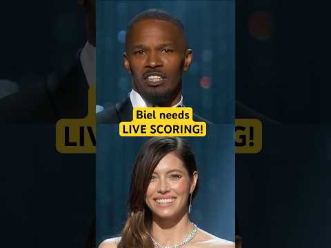 Jamie Foxx Gives Jessica Biel Her Own Live Music Score While Presenting At The 86th #Oscars #shorts