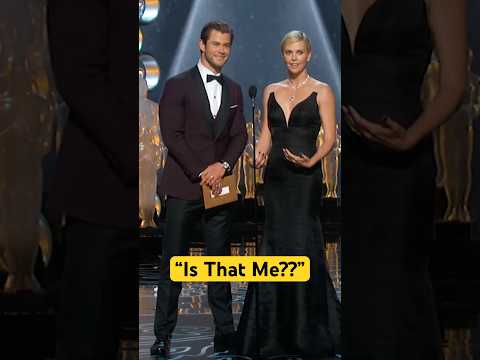 Is That Me? Charlize Theron & Chris Hemsworth 86th Oscars Teleprompter Miscue #shorts