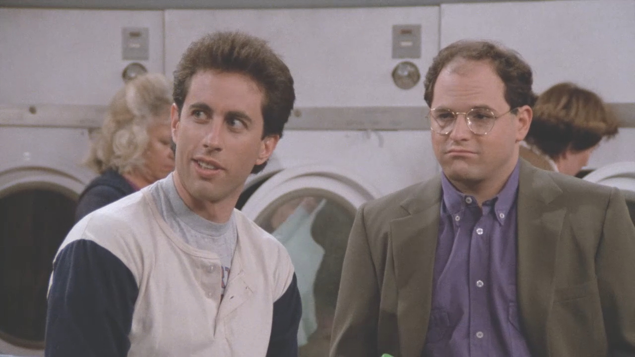 Seinfeld Season 1 Episode 1 Good News, Bad News: Jerry is ecstatic that a woman he met on the road is coming to stay with him in New York, but he is flabbergasted when he discovers she's engaged to be married.